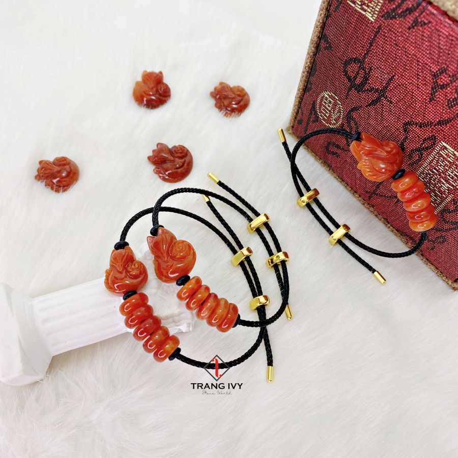 Vòng Tay Hồ Ly Mix Ngũ Điếu Cẩm Thạch Huyết