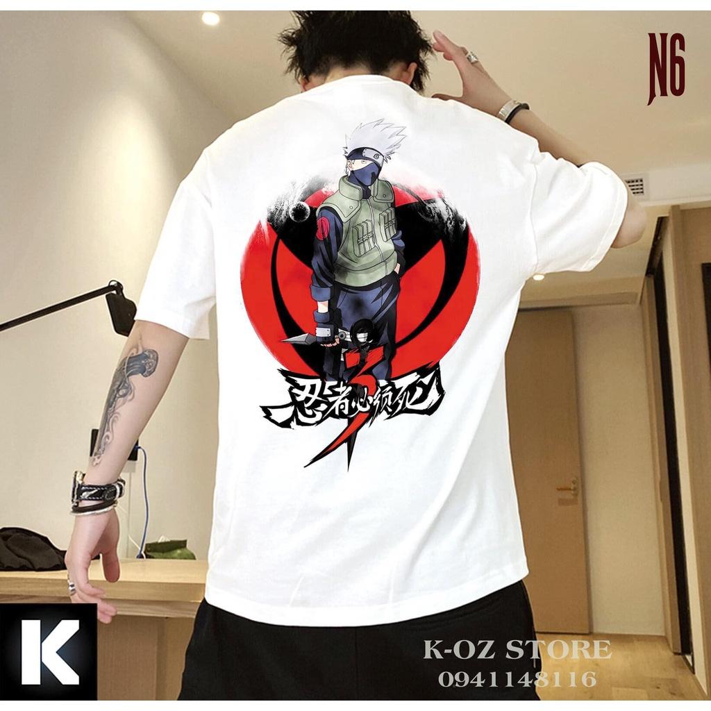 ÁO THUN UNISEX NAM NỮ naruto viên ngọc chữ tàu toc trắng