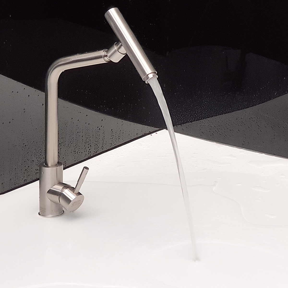 Vòi rửa chén nóng lạnh Inox SUS 304 nguyên khối đầu vòi xoay 360 độ Eurolife EL-T031