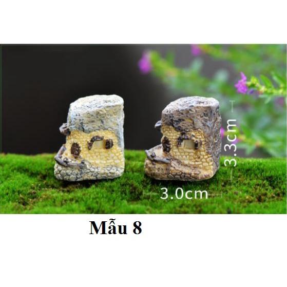 Mô hình tiểu cảnh ️ Mô hình ngôi nhà gạch nông thôn trang trí tiểu cảnh, sen đá, sân vườn, terrarium