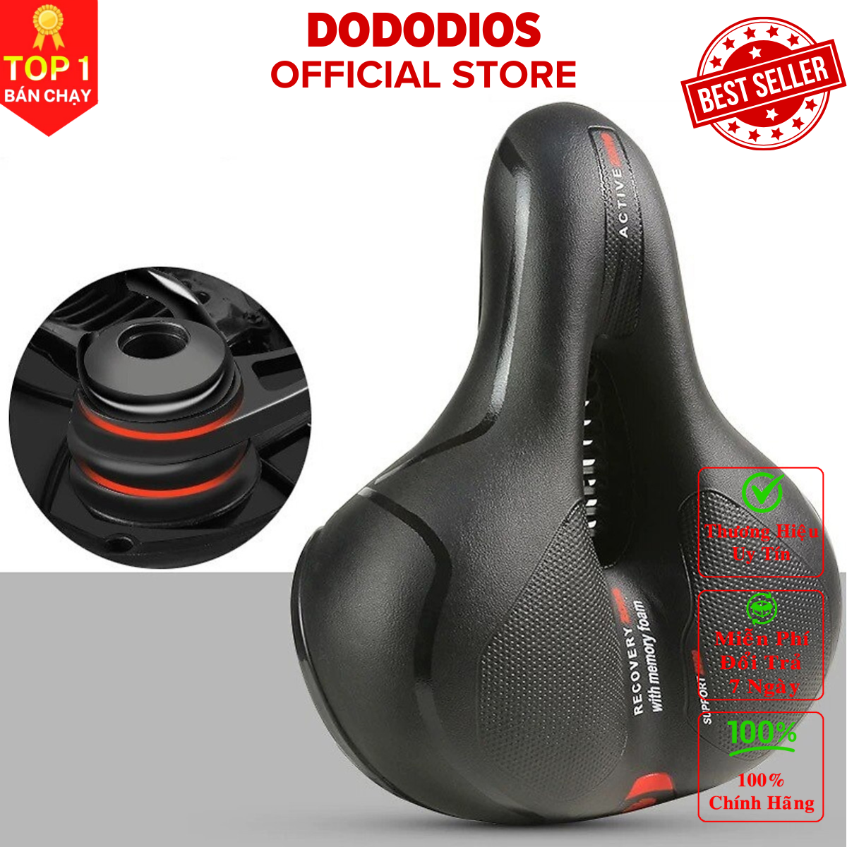 [Chính hãng] yên xe đạp thể thao êm ái thoáng khí dễ lắp đặt - Đệm Yên xe địa hình thể thao chuyên dụng Thương hiệu DoDoDios