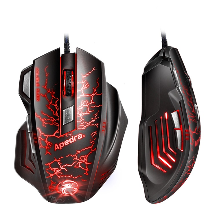 Chuột chuyên Gaming có dây APEDRA A7 - Led đổi màu - Max 3200 DPI - Chính hãng