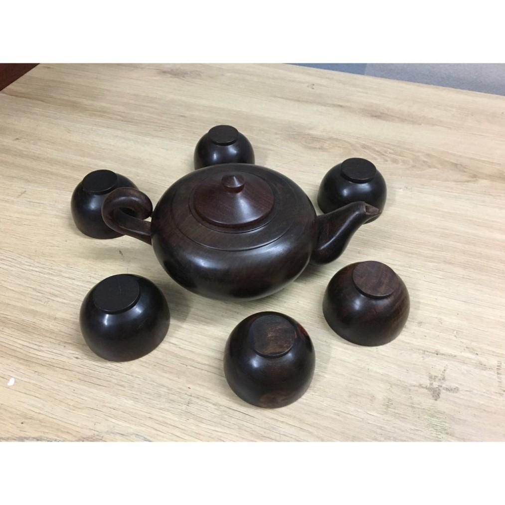 Bộ ấm chén gỗ trắc nguyên khối