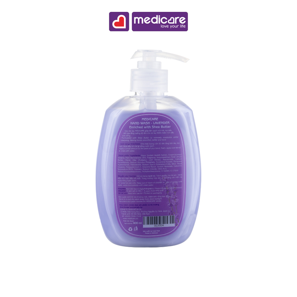 Sữa rửa tay MEDiCARE Lavender 400ml