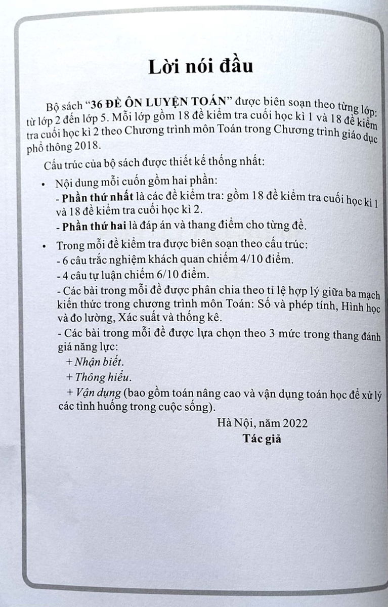 36 Đề Ôn Luyện Toán 2 (Biên Soạn Theo Chương Trình GDPT 2018) - ND