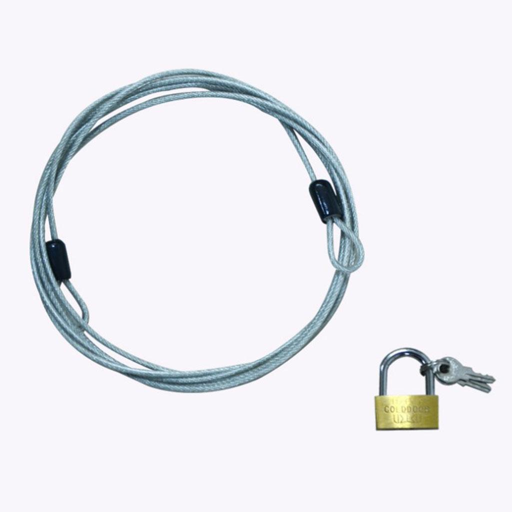 Braided Steel Car Motocycle Cover Cable with Laminated Steel Padlock, 70cm Cable Wide Lock