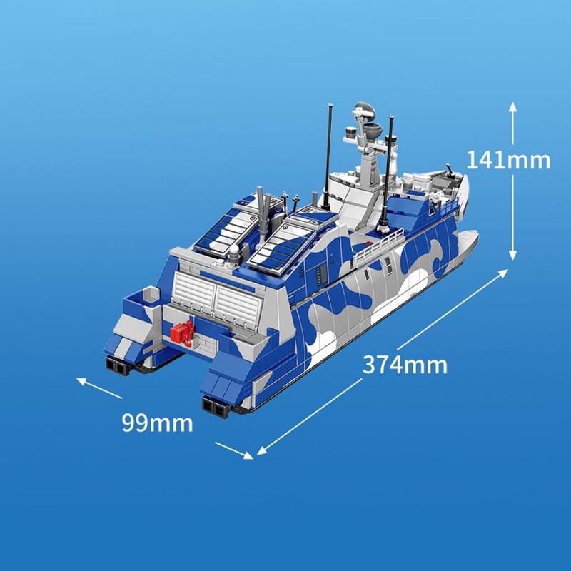 Đồ chơi Lắp ráp Thuyền Tên lưa Type 022, Sembo Block 105732 Missle Boat, Xếp hình thông minh, Mô hình tàu chiến