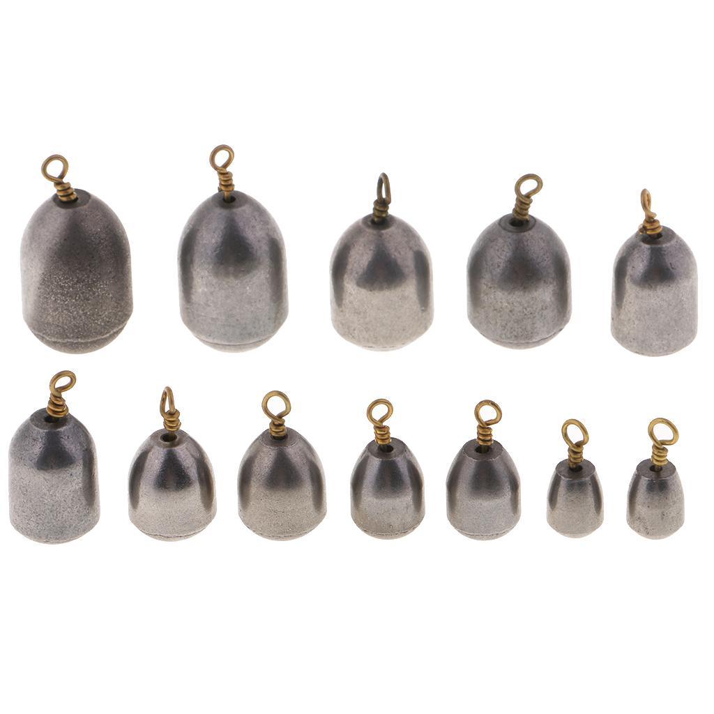 12pcs Iron Sinker Rig Fishing Weights Drop Shot Fishing Accessories 4g - 28g