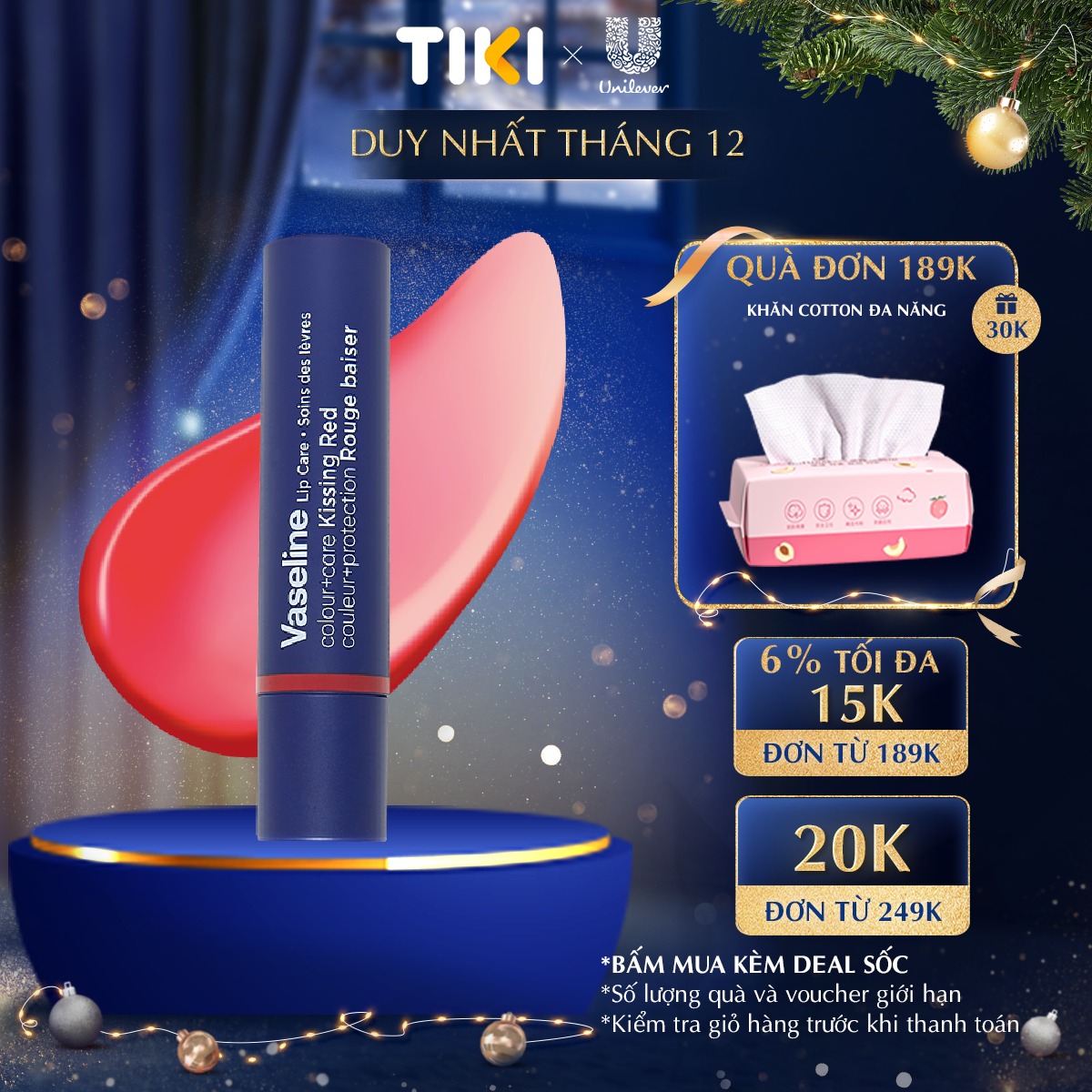 Son dưỡng môi Vaseline Colour+Care Kissing Red 3g
