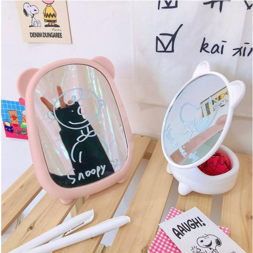 Gương để bàn trang điểm gấu mèo thỏ siêu xinh phong cách Hàn Quốc GDBGMT CHIBI HUB