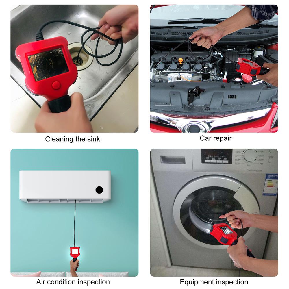 Endoscope Industrial Endoscope 2.4 Inch Screen Inspection HD Handheld Endoscope Waterproof Wide Viewing Angle for Car, Air Conditioner, Engine Checking 1 Meter
