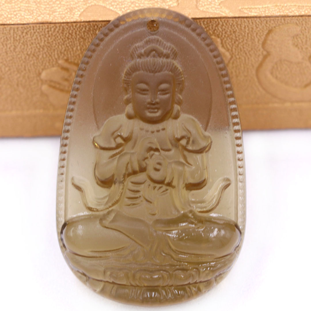 Mặt Phật Đại nhật như lai đá obsidian  1.9cm x 3cm  kèm vòng cổ dây da đen + móc inox vàng, Phật bản mệnh, mặt dây chuyền