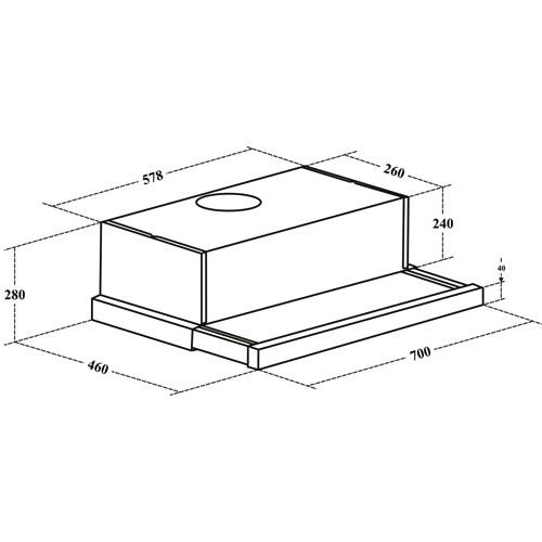 Máy Hút Mùi Âm Tủ EUROSUN EH-70AF86W | EH-70AF86B - 3 tốc độ, 950m³/h, Hàng Chính Hãng