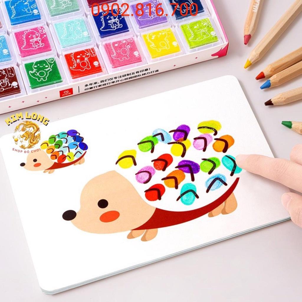 ĐỒ CHƠI SÁNG TẠO CHO BÉ BỘ TRANH TÔ MÀU BẰNG NGÓN TAY IN VÂN TAY DIY FINGER PAINT