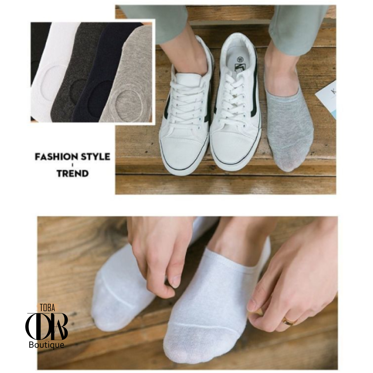 Combo 3 đôi Tất Lười cổ ngắn, vớ lười TOBA Boutique thời trang hàn quốc chống hôi chân, có đệm cao su chống trượt gót chân TBTATL03