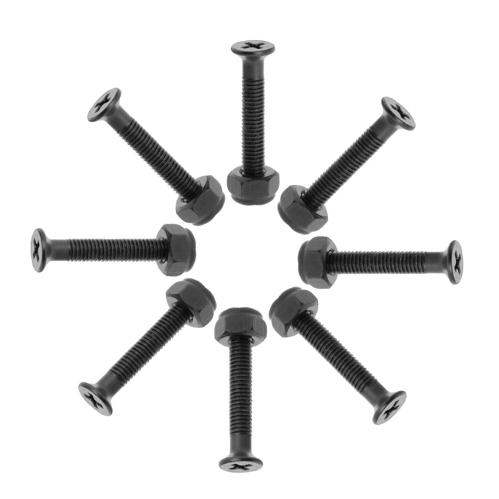 8 Pcs Longboard Skateboard Truck Wheel Installing Hardware Screws Black