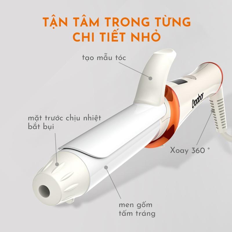 Máy uốn tóc xoăn lọn cao cấp GAABOR GHC-N35A nhỏ gọn mini chỉnh nhiệt chuẩn salon tóc xoay trục 360 độ - Hàng chính hãng