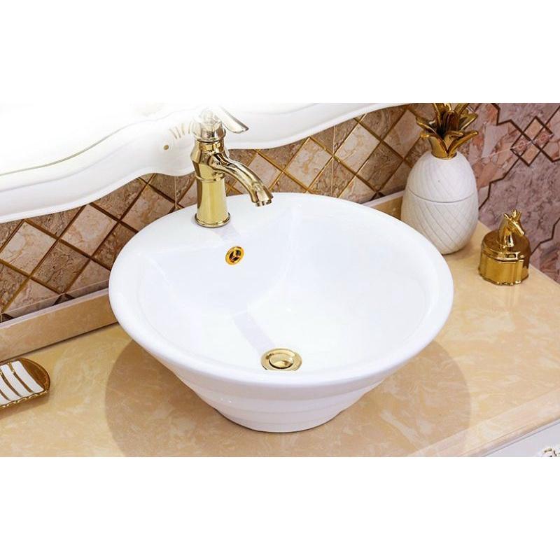 Lavabo sứ đặt bàn xoắn ốc phủ men nano cao cấp