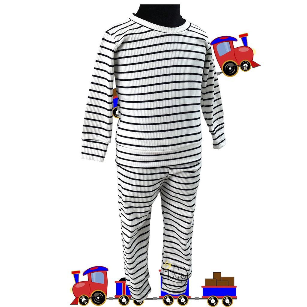 Bộ thun bo gân sọc dài tay cho bé