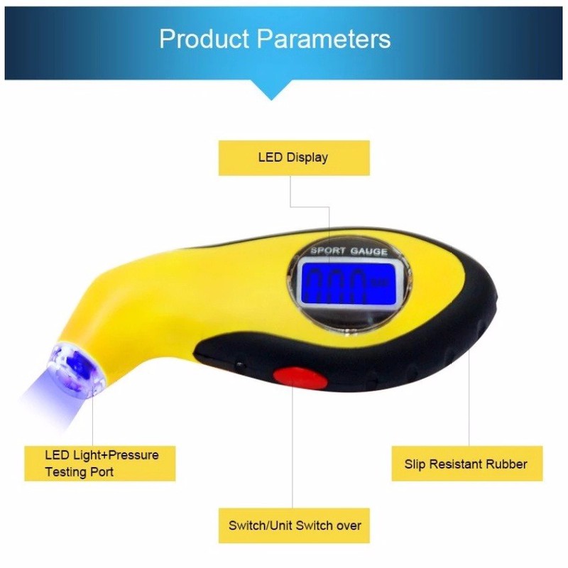 Đồng hồ điện tử đo áp suất lốp xe chuyên dụng cho ô tô xe máy