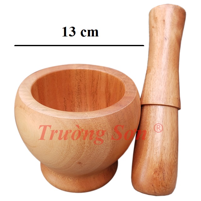 Bộ Cối Chày Gỗ Kiểu Dáng Hình Lu Đường Kính 13, 15 cm - Đồ Gỗ Nhà Bếp Thương Hiệu Trường Sơn