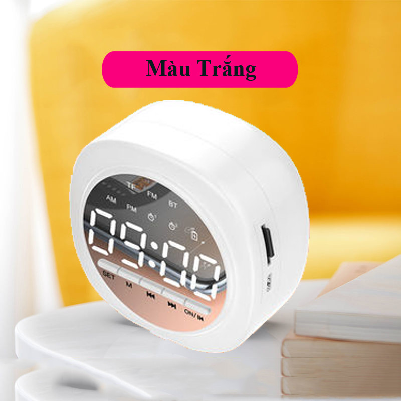 Đồng Hồ Loa Q12 Bluetooth Đa năng Mặt Gương Phát nhạc - Đài FM - Báo Thức