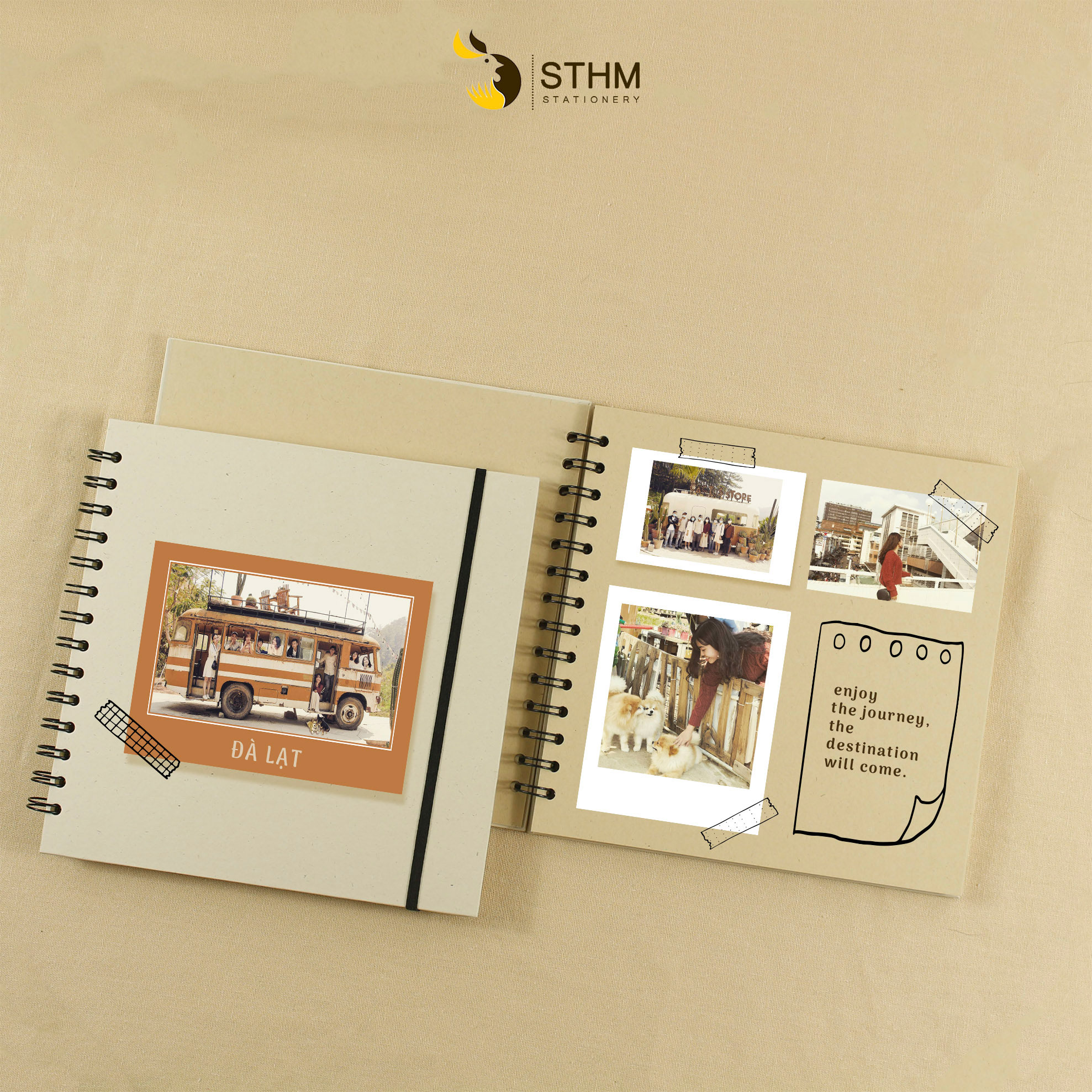Sổ dán ảnh - Scrapbook 20x20cm 50 trang giấy mỹ thuật cao cấp dày 250gsm - STHM stationery