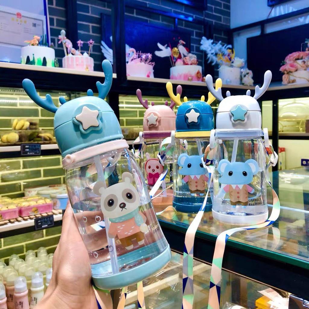 Bình Nước Sừng Hươu 600ml Có Dây Đeo - SẢN PHẨM TREND