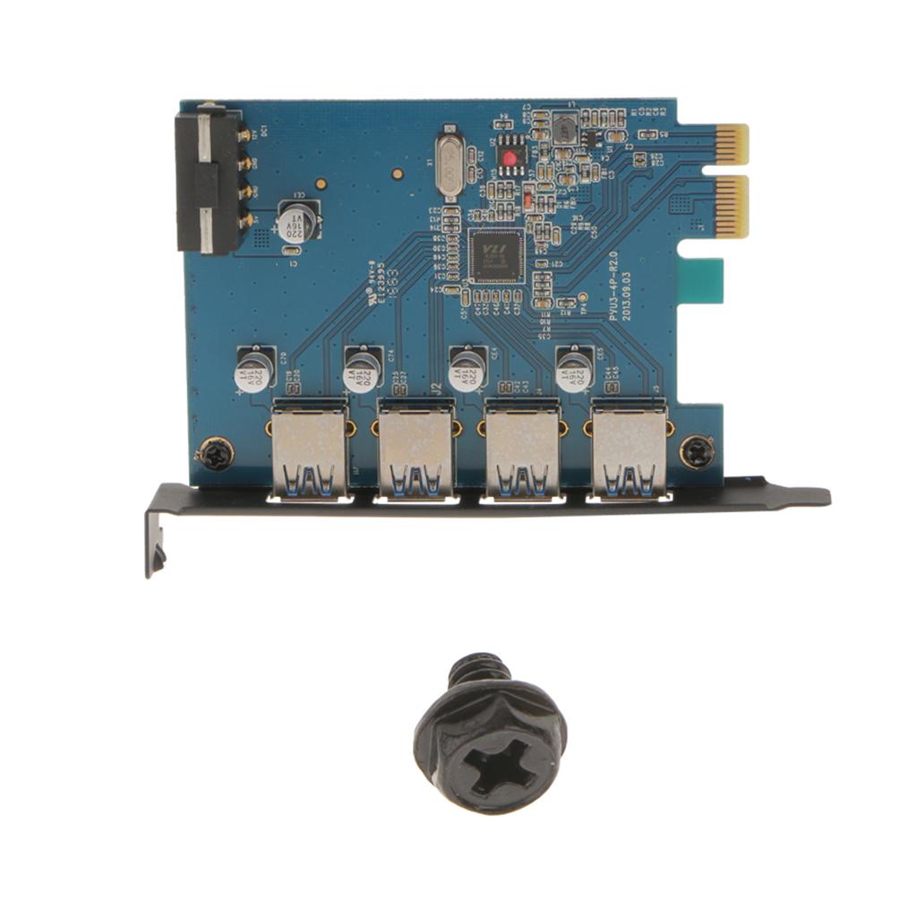 Express Card   to 4 Port Pci USB 3.0 Adapter Superspeed 5Gbps
