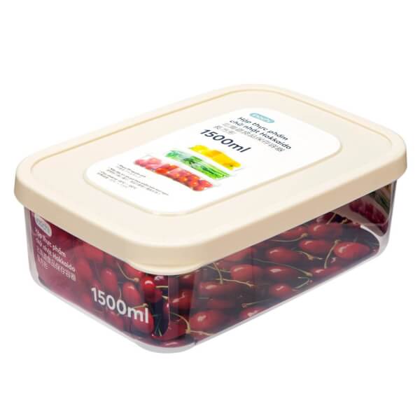 Bộ 3 hộp thực phẩm chữ nhật Hokkaido 750-1500-2500ml - Giao màu ngẫu nhiên