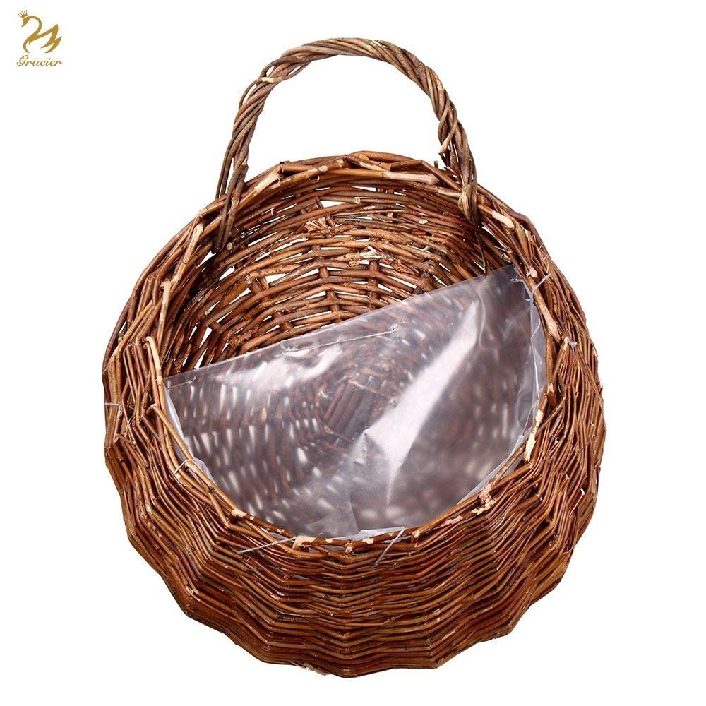 Giỏ mây đan cắm hoa giả, hoa lụa trang trí nhà cửa, quán hàng