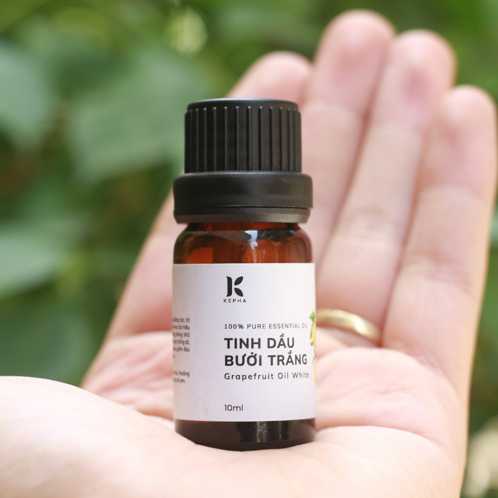 Tinh dầu Bưởi Trắng Kepha 10ml - Đảm bảo nguyên chất 100%, nhập khẩu trực tiếp Tây Ban Nha - Giúp làm đẹp, kích thích tóc mọc, giảm tóc rụng - Khử mùi, thư giãn, giảm stress, giúp sạch không khí