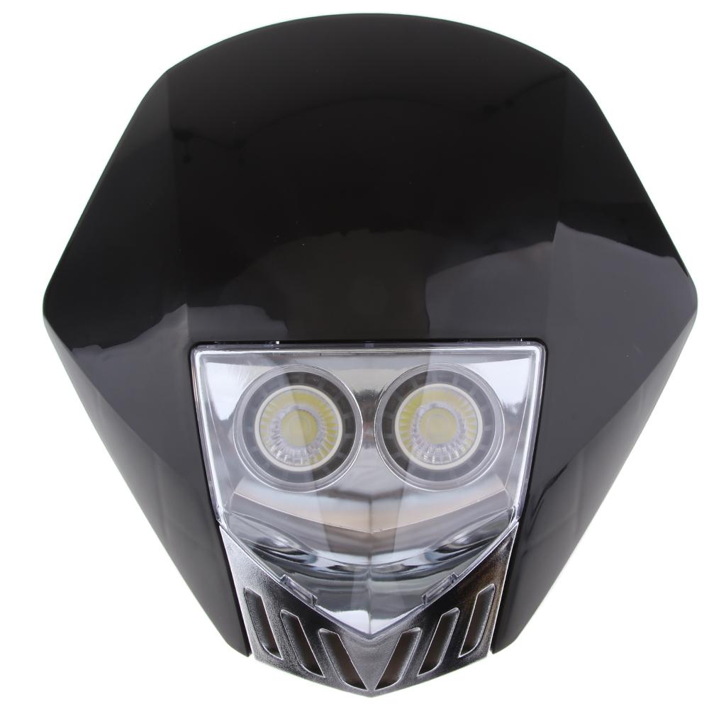 Universal Motorcycle LED Headlight Assembly for  Dirt Bike Black