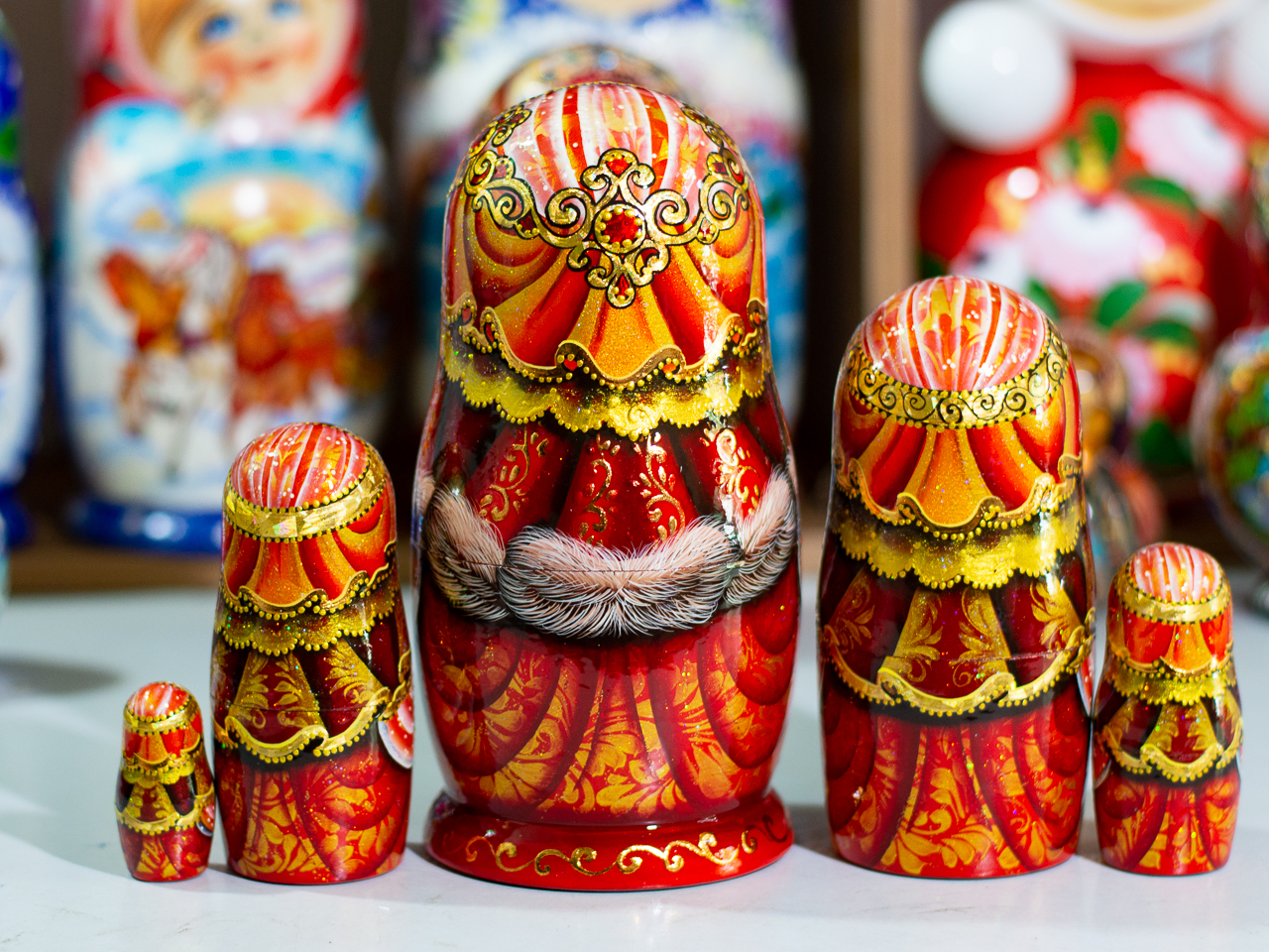 BỘ BÚP BÊ NGA MATRYOSHKA CAO CẤP 5 LỚP 18CM VẼ HOA VĂN &quot;CÔNG CHÚA CỔ TÍCH&quot; CỰC ĐẸP VÀ SANG TRỌNG, ĐỘC ĐÁO