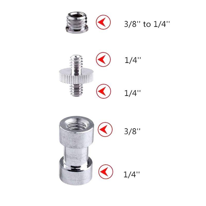 10pcs nhôm 1/4 "đến 3/8" phụ nữ sang nữ chuyển đổi bộ chuyển đổi vít ren cho chân máy đứng đầu bóng máy camera đầu