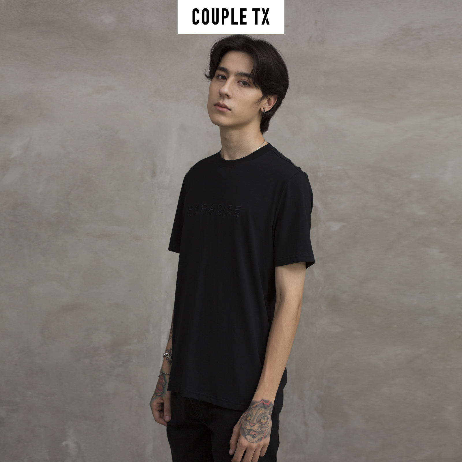 Áo thun Nam Nữ Thêu Typo Paradise Couple TX TS 139