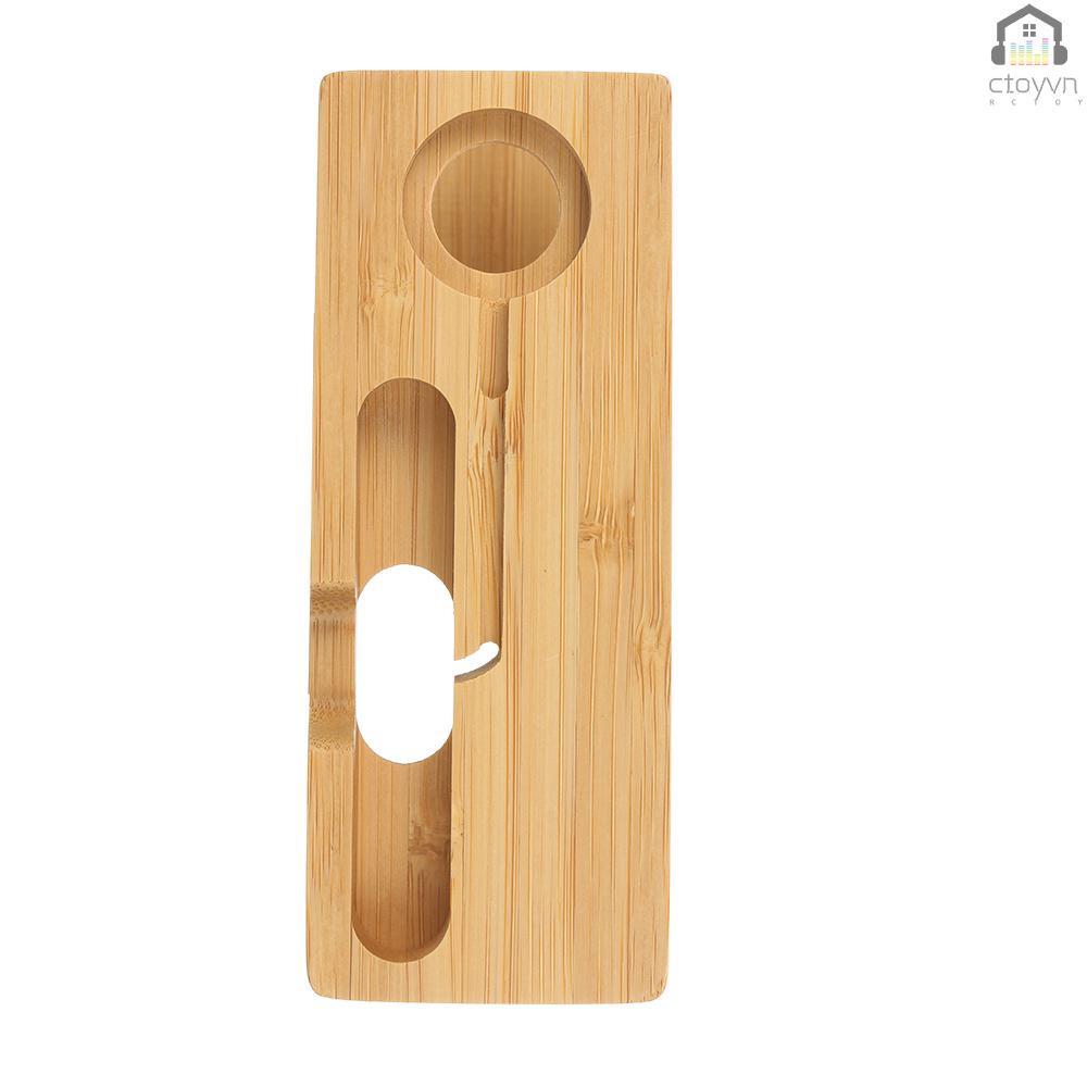 Đế sạc bằng tre để bàn cho đồng hồ thông minh iWatch iPhone