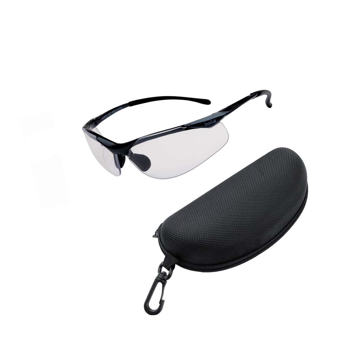 Kính BOLLE 1615501A Sidewinder Safety Glasses Clear Anti-Scratch/Anti-Fog Len (Gọng kim loại, phủ bạch kim), (tặng kèm hộp đựng kính)