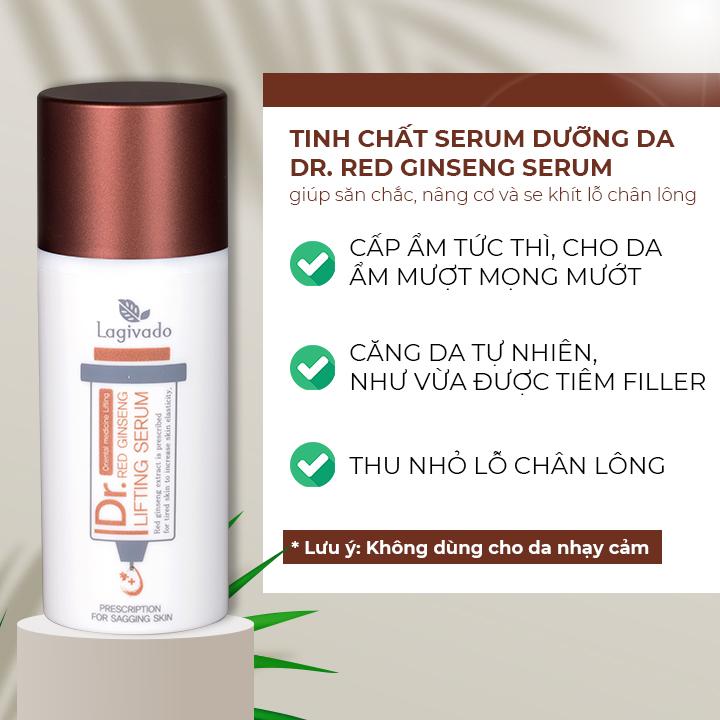 Tinh chất serum dưỡng da Hàn Quốc Lagivado siêu cấp ẩm, trắng sáng da, se khít lỗ chân lông Dr. Red Ginseng Lifting Serum 30 ml