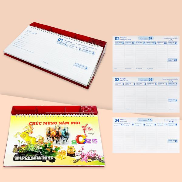 Lịch Bàn Tuần Đế Nhựa Bính Ngọ 2026 - Văn Khoa (Mẫu Màu Giao Ngẫu Nhiên)