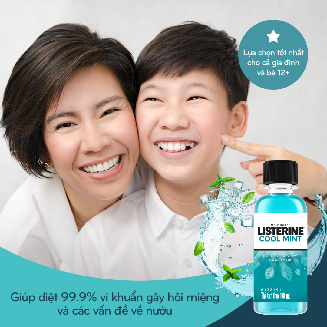 Nước Súc Miệng giữ hơi thở thơm mát Listerine cool mint 100ml - 100954764