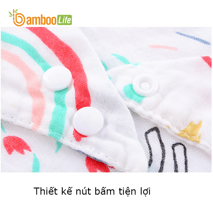 Sét 5 khăn yếm tam giác cho bé Bamboo Life hàng chính hãng từ sợi tre 6 lớp Khăn yếm quàng cổ giữ ấm cho bé sơ sinh (Giao màu ngẫu nhiên)