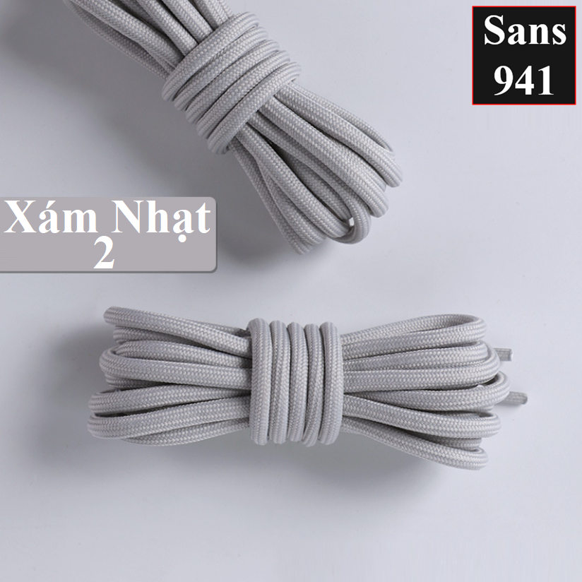 Dây giày thể thao sneaker đủ màu nhiều size dài 100cm 120cm 140cm nam nữ bản tròn trơn cỡ to 5mm shoelaces 1 đôi Sans941