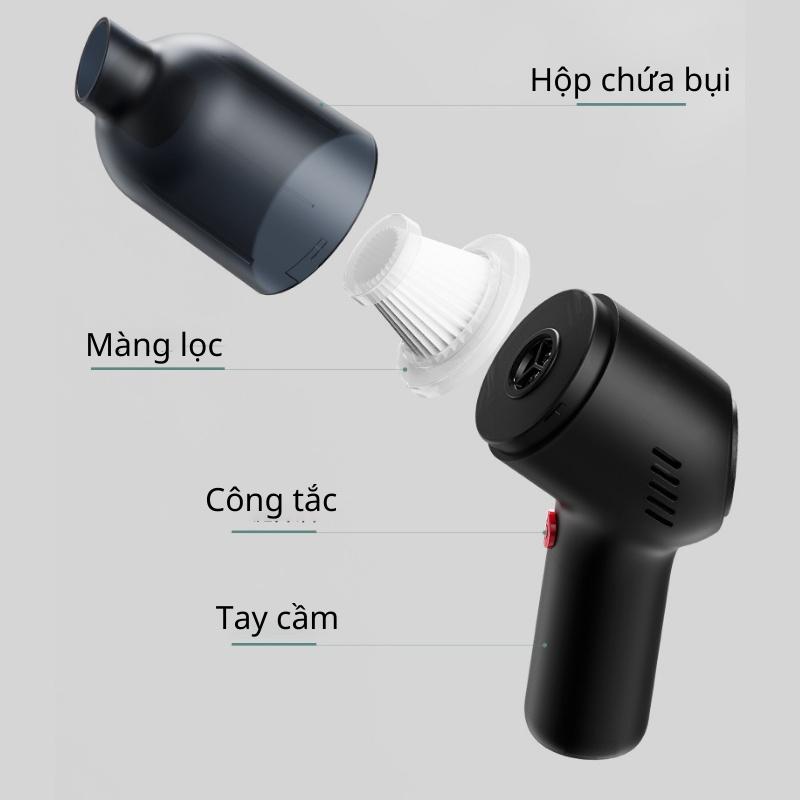 Máy hút bụi nệm mini cầm tay mini không dây - Hút bụi giường, thảm, sofa, hút bụi ô tô, hút lông chó mèo – phiên bản mới