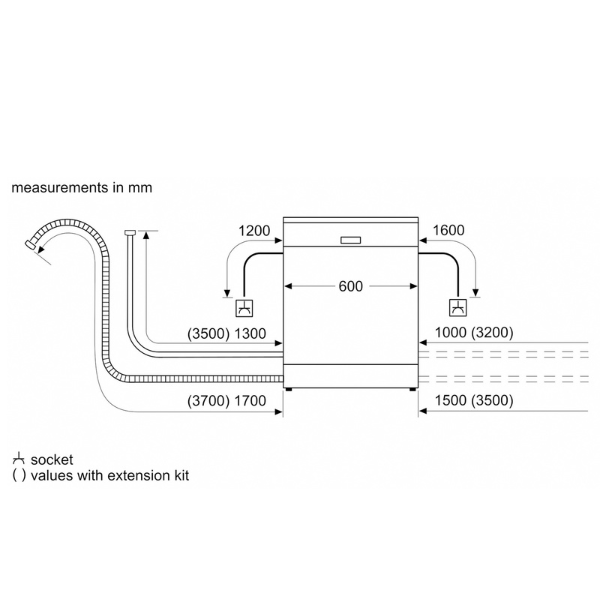 Máy Rửa Chén Bát Độc Lập 12 Bộ Châu Âu BOSCH SMV25BX03R - Hàng Chính Hãng