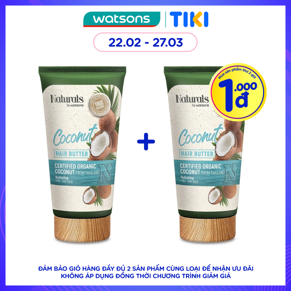 Kem Ủ Tóc Naturals By Watsons Coconut Hair Butter Chiết Xuất Dừa Và Bơ Hạt Mỡ 150ml