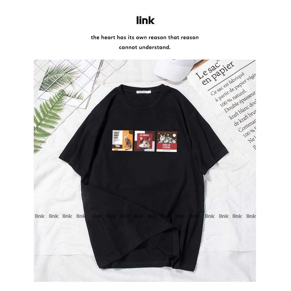 Áo thun tay lỡ CAT DREAM cute trước ngực unisex