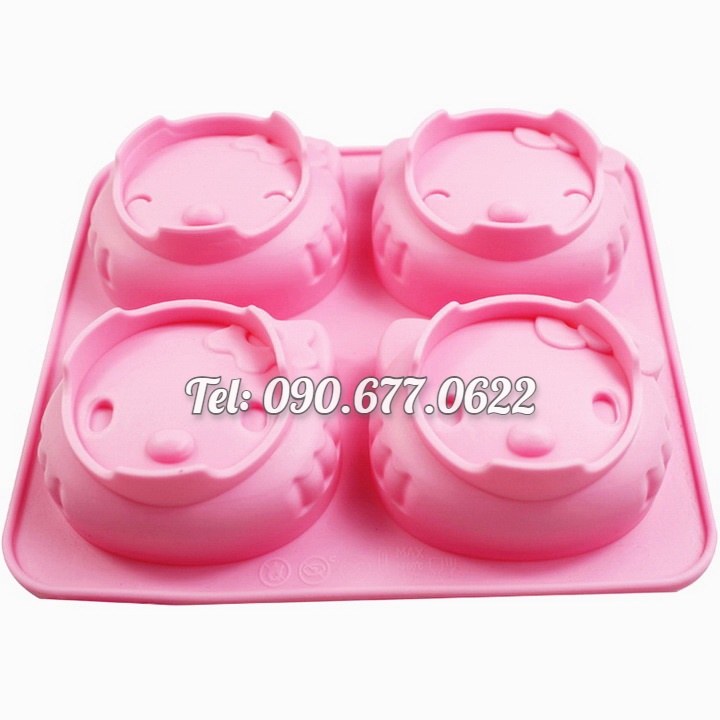 Khuôn silicone làm bánh, rau câu, socola 4 mèo Kitty – Mã số 1101