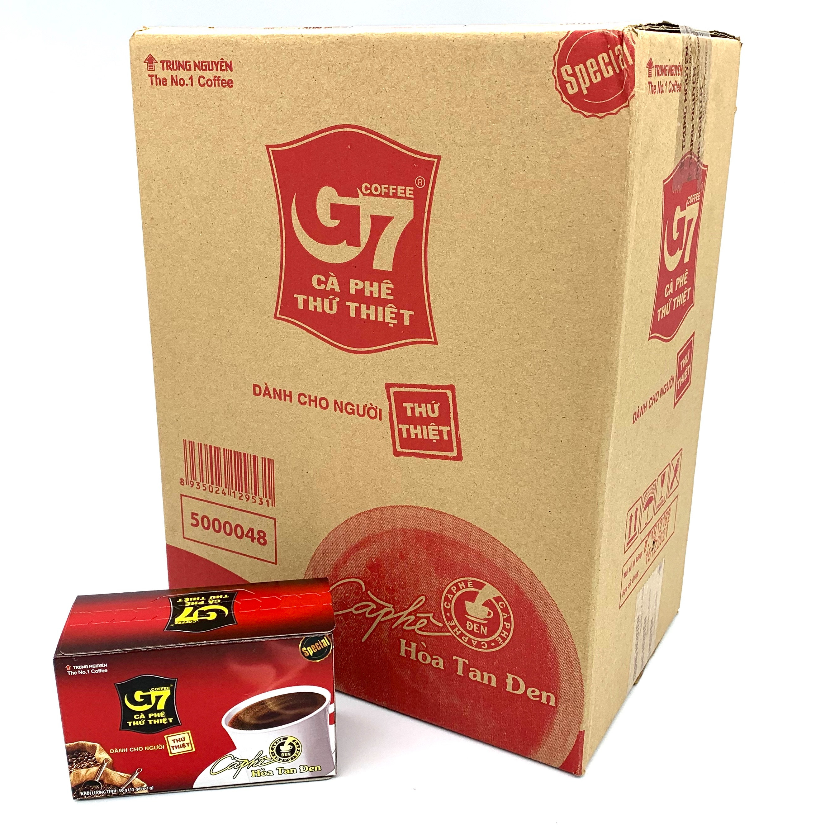 Thùng cà phê G7 hòa tan đen Trung Nguyên