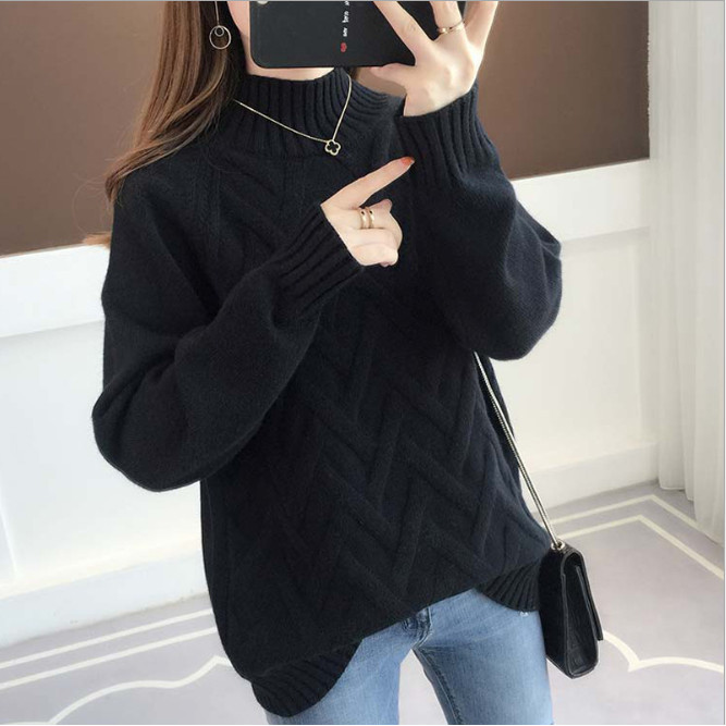 Áo len nữ dày mùa đông ấm áp al02 - màu đen